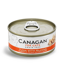 Canagan 貓用無穀物吞拿魚+大蝦配方罐頭 75g