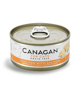 Canagan 貓用無穀物雞肉+三文魚配方罐頭 75g