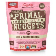 Primal (原始) 貓用冷凍脫水糧- 牛加三文魚配方 14oz x 2包優惠
