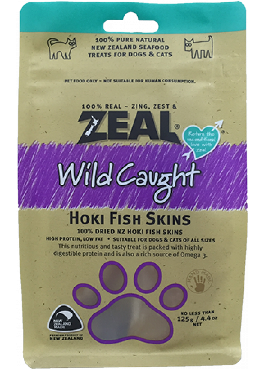 Zeal - NZ Hoki Fish Skins 蓝鱈鱼皮 125g