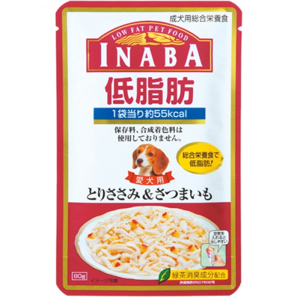 INABA - IRD-06 低脂肪軟包狗糧 ( 雞小胸肉&地瓜 )80g