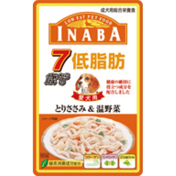 INABA - IRD-48 低脂肪软包狗粮 (老犬用鸡小胸肉+温野菜)80g
