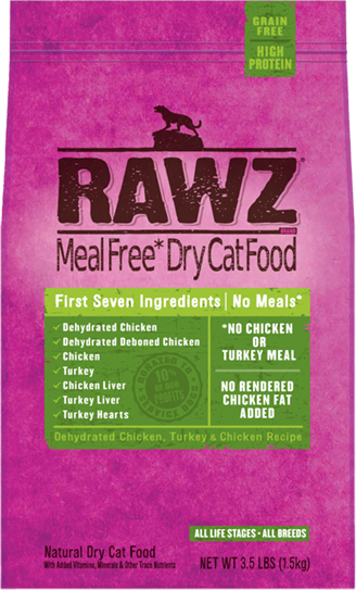 RAWZ 無穀物低溫烘焙 脫水雞肉+火雞肉+雞肉 貓糧 7.8LB x兩包優惠