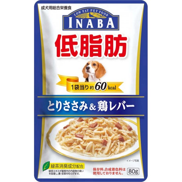 INABA - IRD-02 低脂肪軟包狗糧（雞小胸肉+雞肝）80g