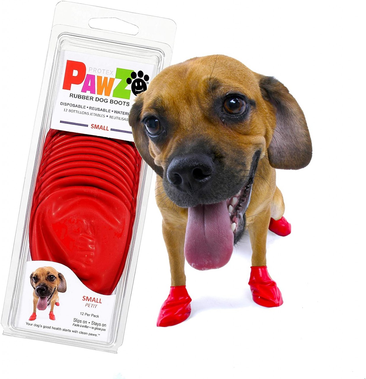 Pawz boots 防水狗脚套 s (红)