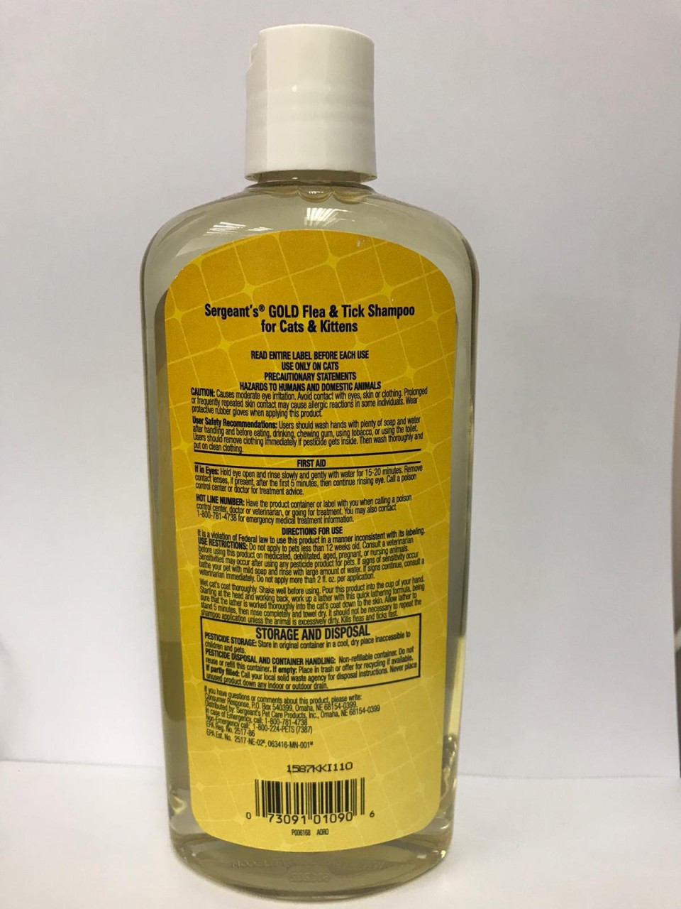 Sergeant's 金裝貓用除蝨潔毛液 - 12fl.oz