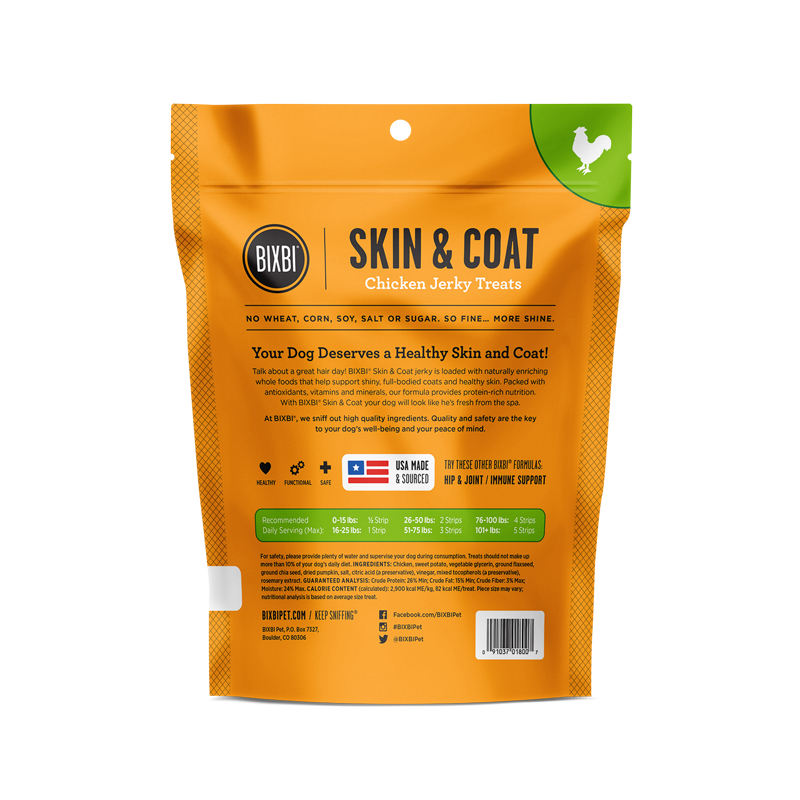 BIXBI BIX18007 - 皮膚抗氧化(Skin & Coat) 雞肉乾 狗小食 5oz