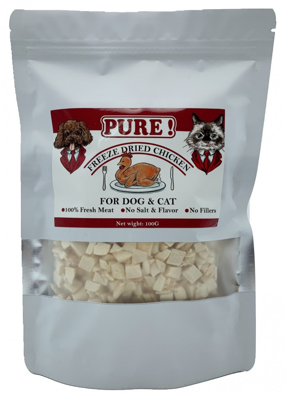 PURE! 貓犬脫水小食 (雞肉) 100g