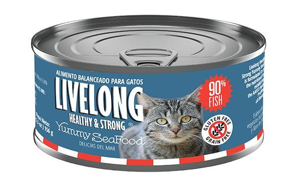 LIVELONG 美國貓濕糧 - 無穀物 - 滋味三文魚沙甸魚 156g