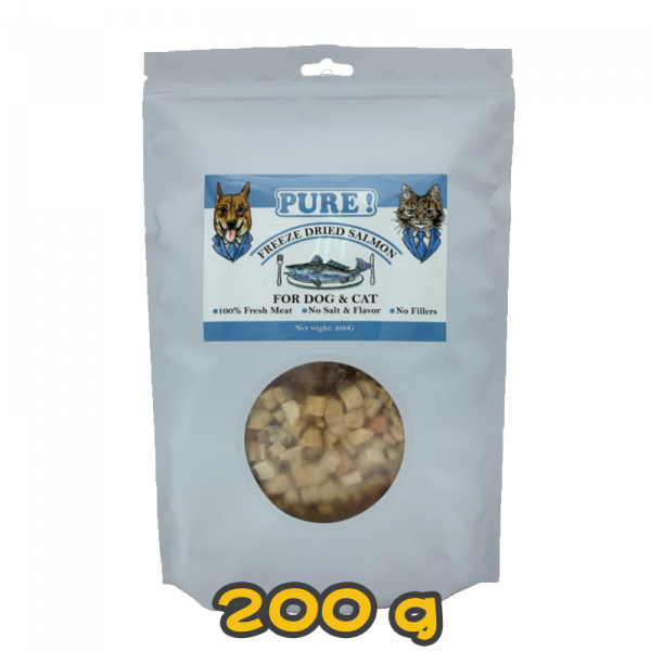PURE! 貓犬脫水小食 (三文鱼肉)200g (獨立包装)