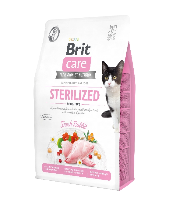 BRIT CARE - Sterilized Sensitive 绝育貓防敏挑嘴无谷物配方 2KG