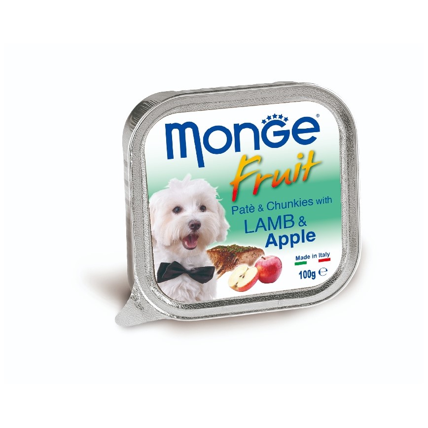 Monge Fruits 狗餐盒 羊肉苹果 100g (MO3222)