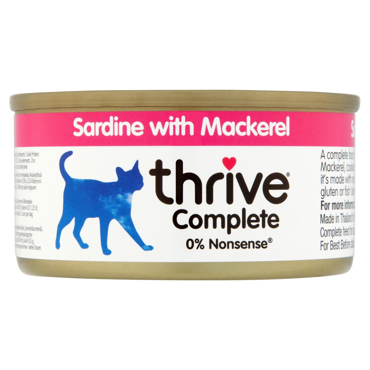 THRIVE 整全膳食100% 沙甸鱼+鯖鱼貓罐头 75G
