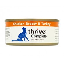THRIVE 整全膳食100% 雞肉+火雞肉貓罐頭 75G x 12