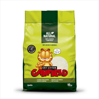 Garfield Cat Litter(綠色)加菲貓凝結貓砂-幼顆粒可沖廁玉米+木薯 10Lb