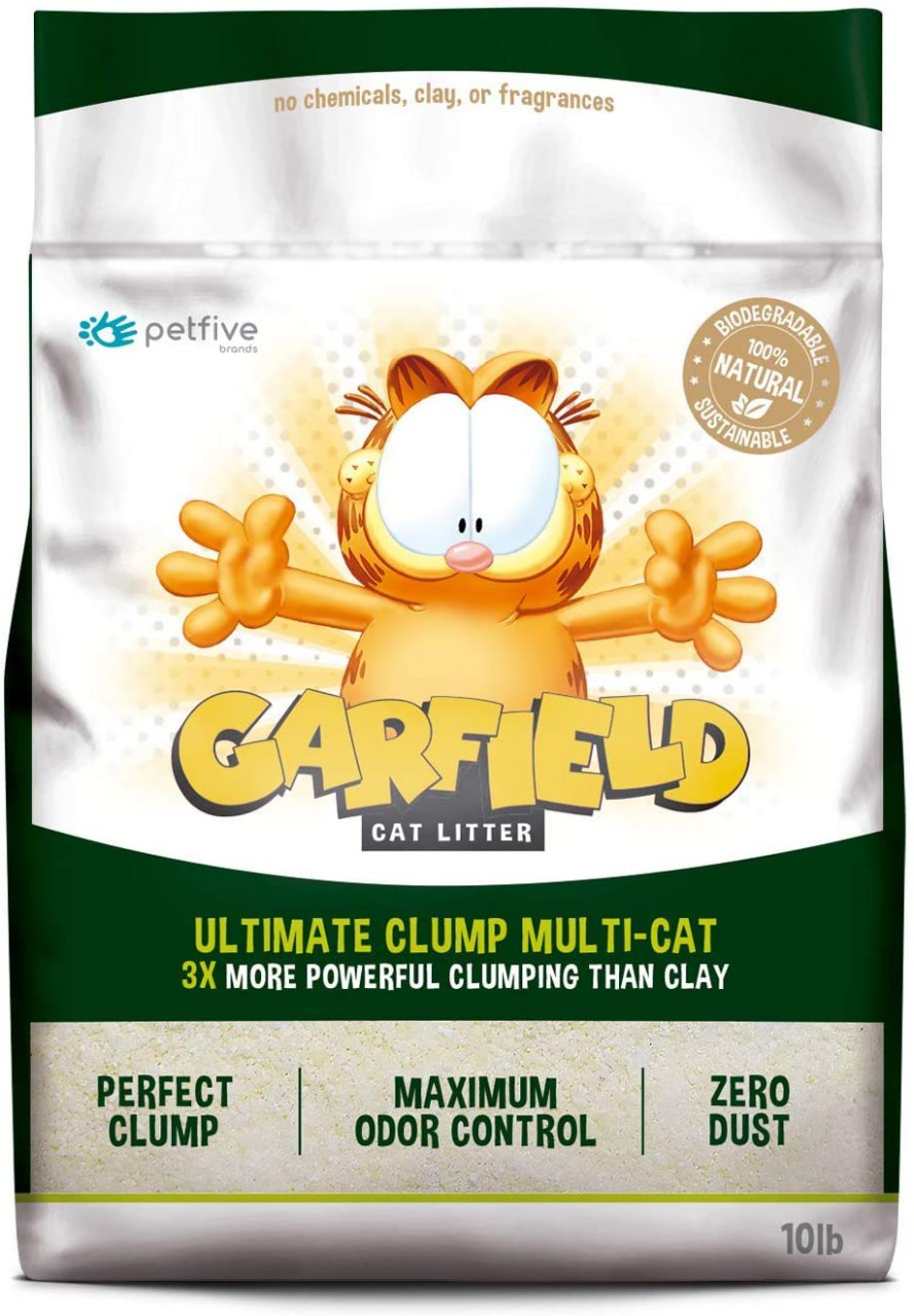Garfield Cat Litter(绿色)加菲貓凝结貓砂-幼颗粒可冲厕玉米+木薯 10Lb x2