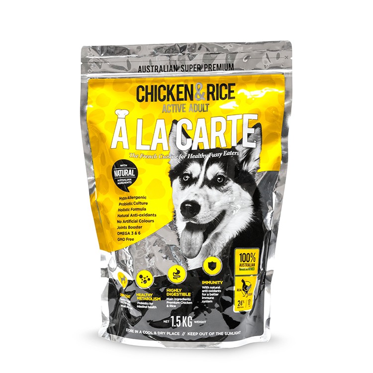A La Carte 高能量鸡肉大型犬配方狗粮 6kg（1.5kg X 4包）